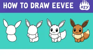 Jak narysować Eevee, jednego z najpopularniejszych pokemonów. Rysunki krok po kroku.
