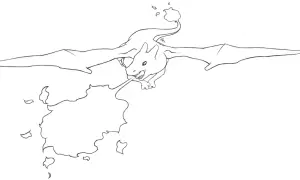 Charizard kolorowanka: smok ziejący ogniem, gotowy do pokolorowania.