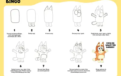 Instrukcja krok po kroku: rysunki postaci z bajek łatwe. Jak narysować Bingo z Bluey.