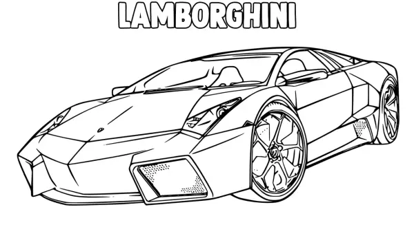 Lamborghini do kolorowania. Linie sportowego samochodu czekają na Twoje barwy.