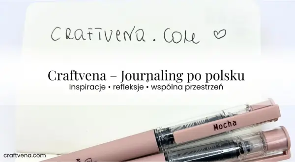 Craftvena - Journaling po polsku. Inspiracje, refleksje, wspólna przestrzeń. Jak zacząć? Dwa różowe pisaki leżą na białej kartce.