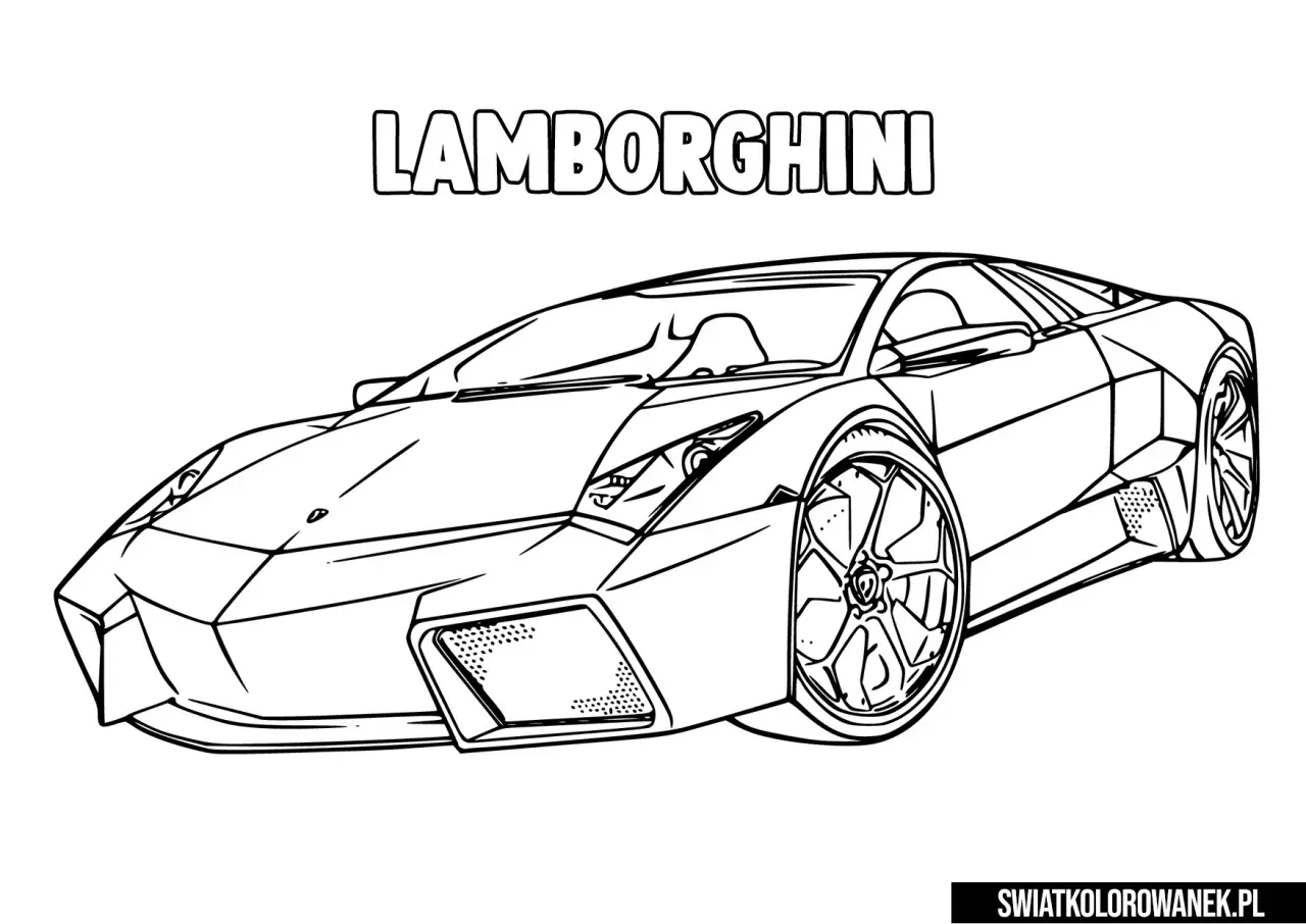 Lamborghini do kolorowania. Linie sportowego samochodu czekają na Twoje barwy.