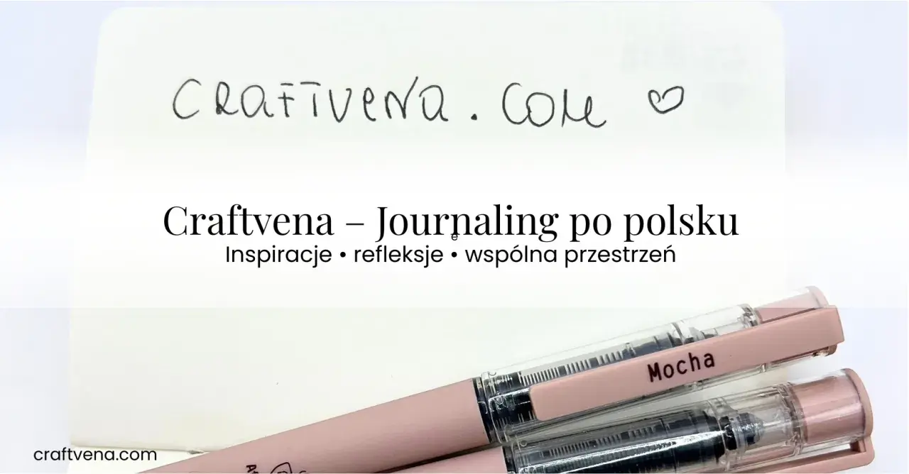 Craftvena - Journaling po polsku. Inspiracje, refleksje, wspólna przestrzeń. Jak zacząć? Dwa różowe pisaki leżą na białej kartce.