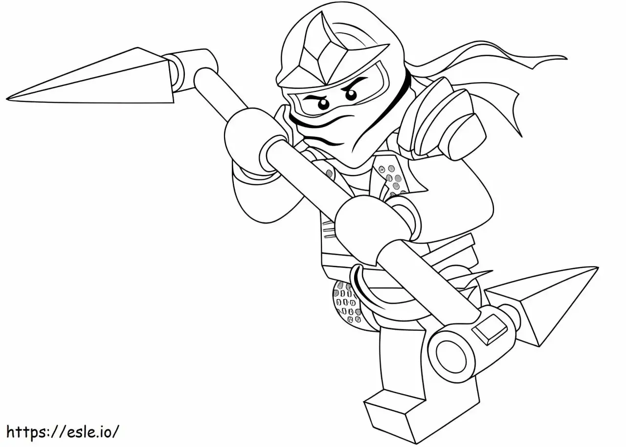 Kolorowanki Lego Ninjago Lloyd w akcji z bronią. Gotowy do walki!