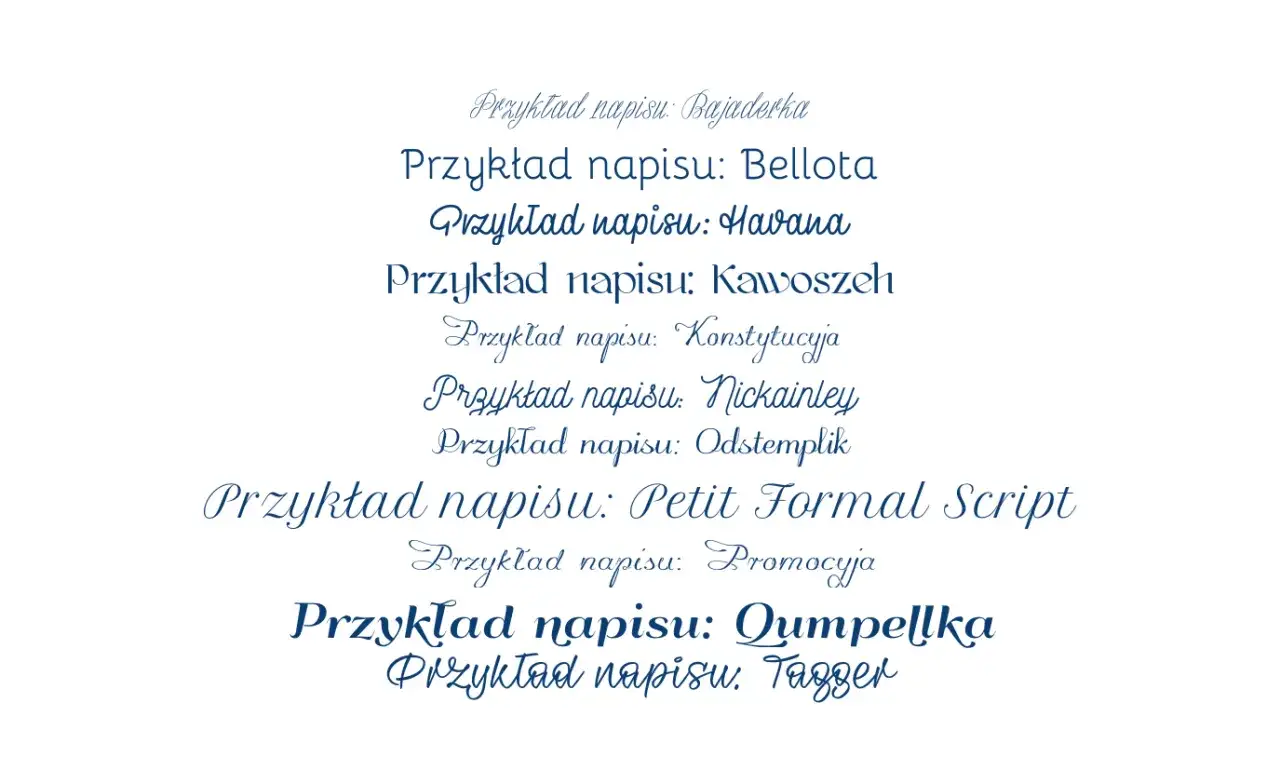 Przykłady napisów w różnych stylach, idealne do tworzenia unikalnych czcionek na Facebooka.