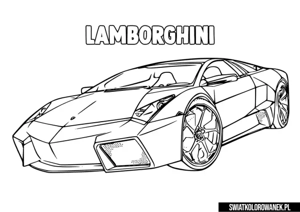 Lamborghini do kolorowania. Linie sportowego samochodu czekają na Twoje barwy.