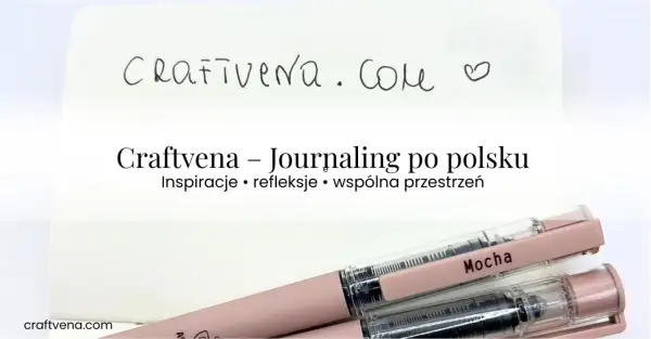 Craftvena - Journaling po polsku. Inspiracje, refleksje, wspólna przestrzeń. Jak zacząć? Dwa różowe pisaki leżą na białej kartce.